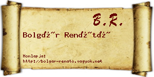 Bolgár Renátó névjegykártya